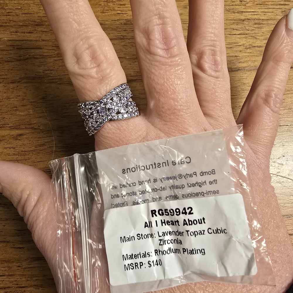 Silver Cubic Zirconia Ring, Bomb Party, All I Heart About